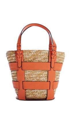 Topshop Jayda Basket Tote Bag in Orange