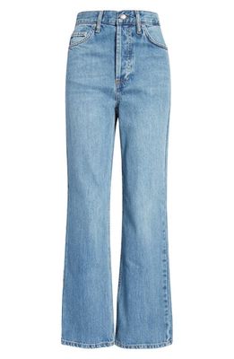 Topshop Kort High Waist Wide Leg Jeans in Medium Blue