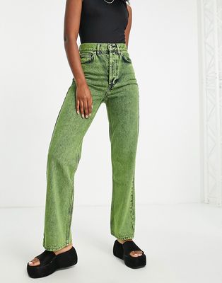 Topshop Kort jeans in zesty lime-Green