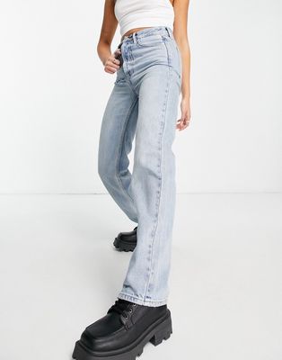 Topshop Kort jeans with rip in bleach-Blues