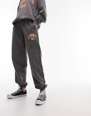 Topshop Le Sports sweatpants in washed black - part of a set