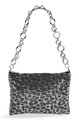 Topshop Leopard Spot Metallic Mesh Shoulder Bag in Silver Multi