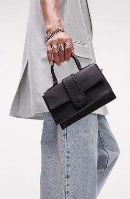 Topshop Lola Leather Crossbody Bag in Black