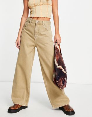 Topshop low rise jean in sand-Neutral