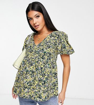 Topshop Maternity ditsy floral tea blouse in multi