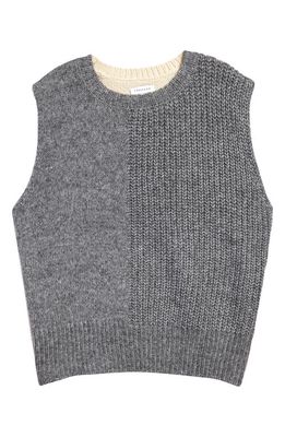 Topshop Mixed Stitch Sleeveless Sweater in Grey Multi