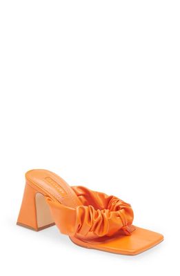 Topshop Nori Ruched Sandal in Orange