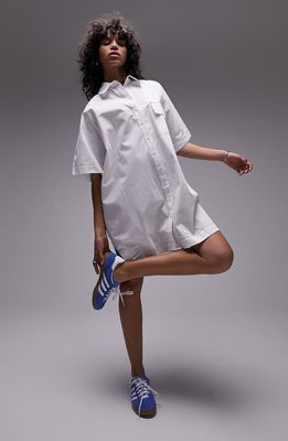 Topshop Oversize Shirtdress in White