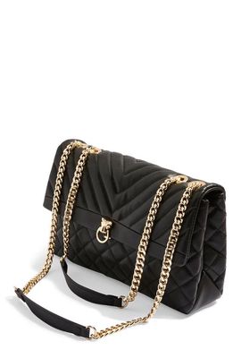 Topshop Panther Quilted Faux Leather Shoulder Bag in Black Multi
