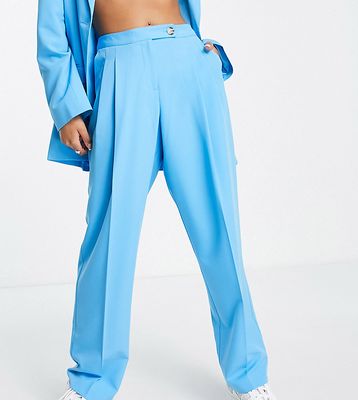 Topshop Petite fashion mensy pants in turquoise - part of a set-Blue
