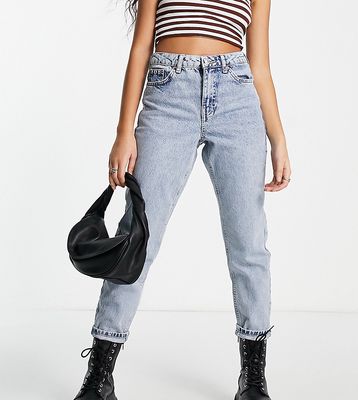 Topshop Petite Mom jean in bleach-Blues