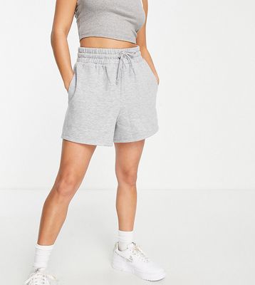 Topshop Petite sweat shorts in gray