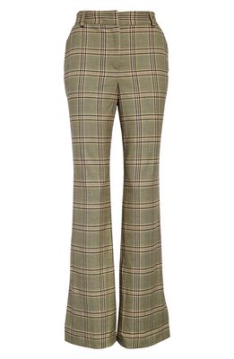 Topshop Plaid Flare Suit Trousers in Brown