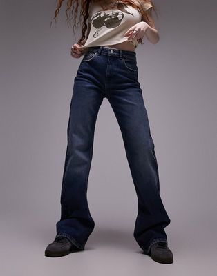 Topshop relaxed flare jeans in billionaire blue
