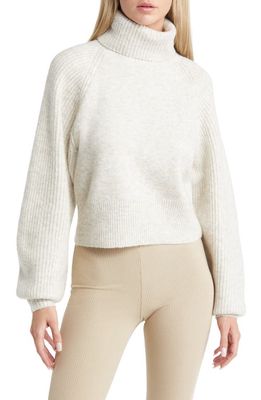 Topshop Rib Turtleneck Sweater in Grey Marl