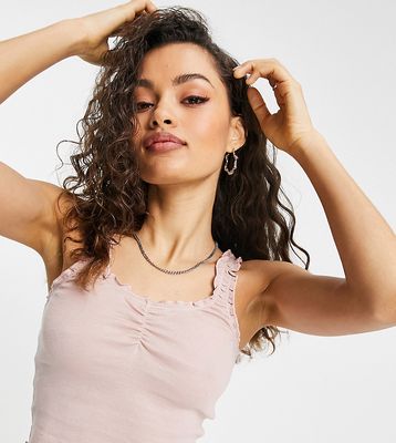 Topshop ruffle tank top in pink