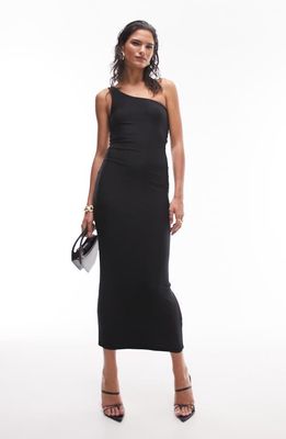 Topshop Shaping One-Shoulder Body-Con Dress in Black