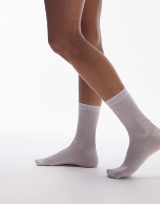 Topshop slinky socks in white