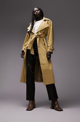 Topshop Soft Classic Trench Coat in Mustard