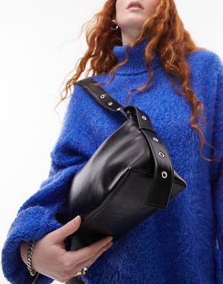 Topshop Sophie shoulder bag with flap in black
