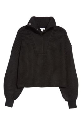 Topshop Stand Collar Sweater in Black