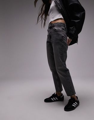 Topshop straight jeans in gray