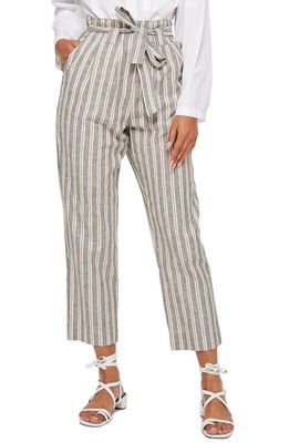 Topshop Stripe Peg Trousers in Grey Multi