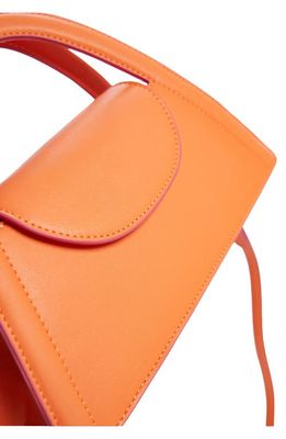 Topshop Structured Faux Leather Crossbody Bag in Orange