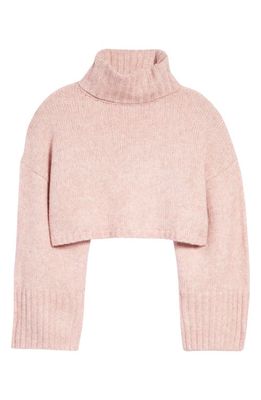 Topshop Super Crop Turtleneck Sweater in Pink
