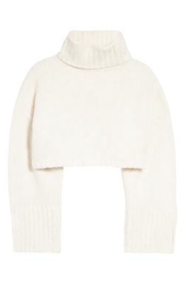Topshop Super Crop Turtleneck Sweater in White