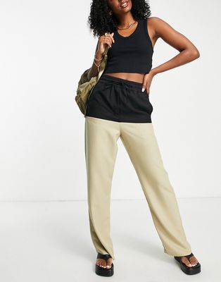 Topshop tailored premium color block smart sweatpants in multi
