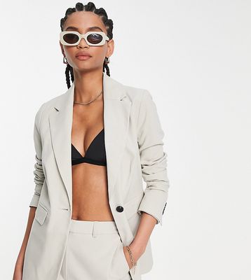 Topshop Tall fitted blazer in pale gray - part of a set