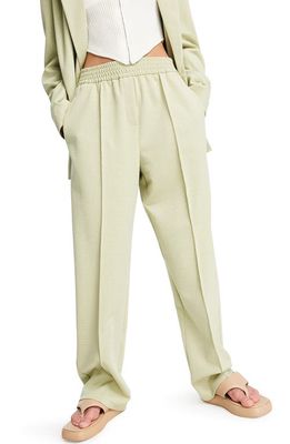 Topshop Textured Ponte Trousers in Khaki