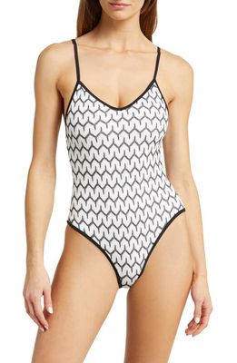 Topshop Tie Back One-Piece Swimsuit in White
