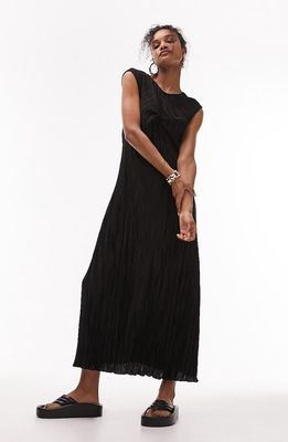 Topshop Twist Front Sleeveless Dress in Black