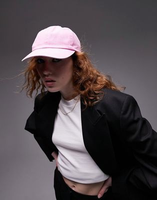 Topshop washed cap in pink