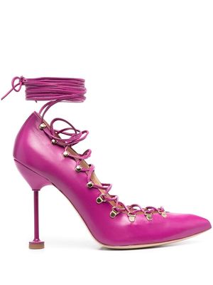 Tori Solea Dita lace-up leather pumps - Purple