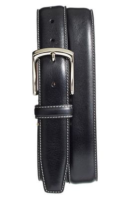 Torino Burnished Leather Belt in Black
