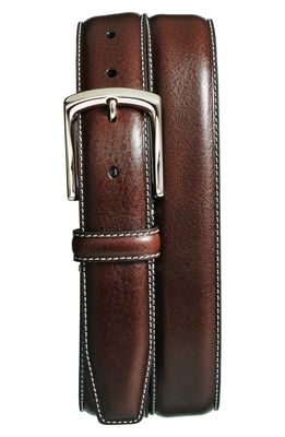 Torino Burnished Leather Belt in Brown 