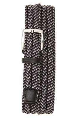 Torino Herringbone Woven Belt in Black/Grey