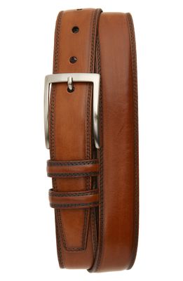 Torino Kipskin Leather Belt in Walnut