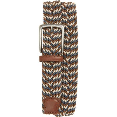 Torino Woven Belt in Blue/Cream/Brown