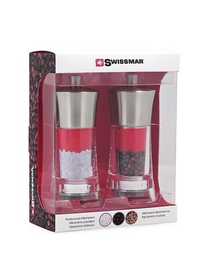 Torre Salt and Pepper Mill Set - Clear Stainless Steel - Clear Stainless Steel