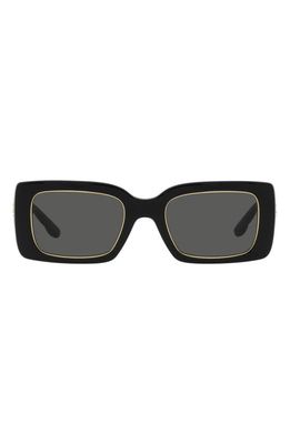 Tory Burch 51mm Rectangular Sunglasses in Black