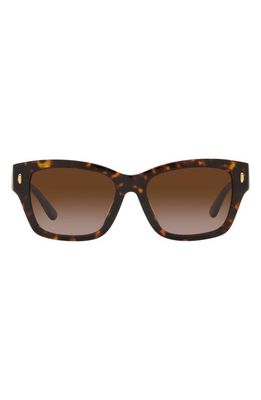 Tory Burch 53mm Gradient Rectangular Sunglasses in Dark Tort