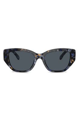 Tory Burch 53mm Polarized Rectangular Sunglasses in Dark Grey