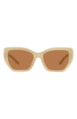Tory Burch 53mm Rectangular Sunglasses in Ivory