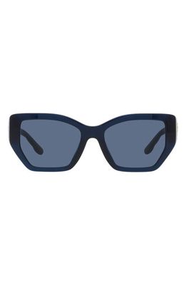 Tory Burch 53mm Rectangular Sunglasses in Navy