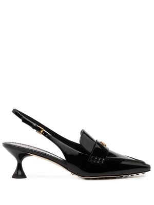 Tory Burch 55mm pointed-toe patent-leather pumps - Black