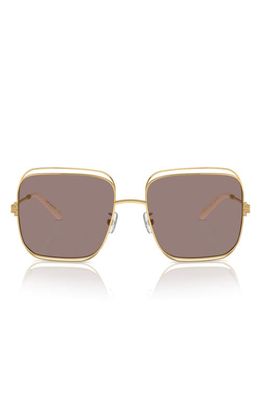 Tory Burch 57mm Eleanor Square Sunglasses in Gold